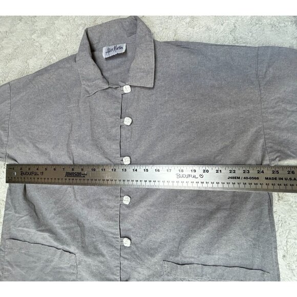 Vintage Alice Martin Women's Cotton Lagenlook Jacket Medium Pockets Frog Closure - Picture 6 of 8